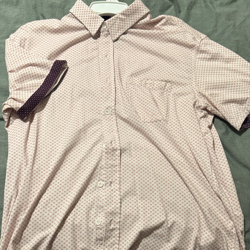Men's Light Pink Geometric Casual Shirt